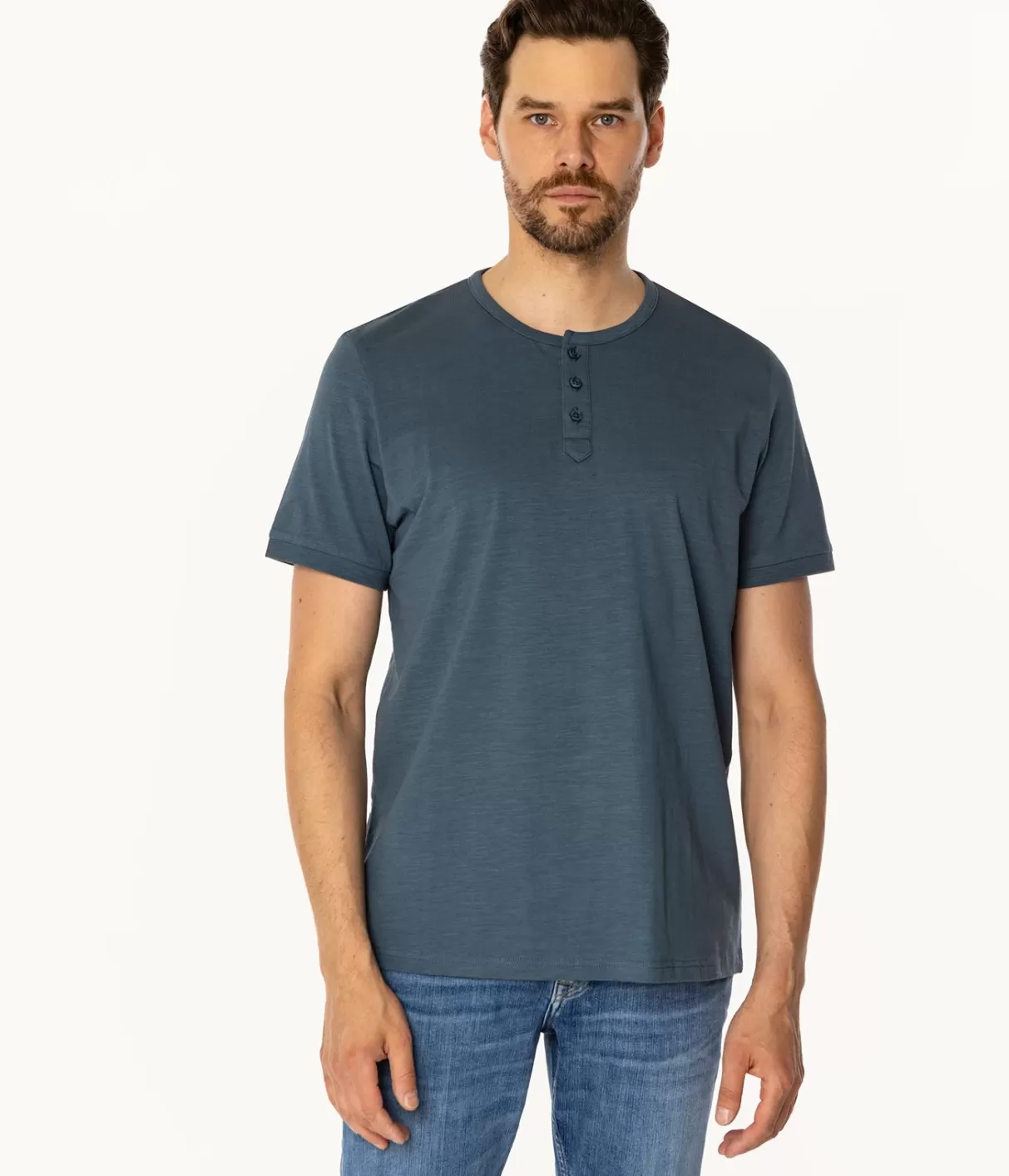 TSHIRT M HENLEY2 4587 INDIAN TEAL-Lee Cooper Sale