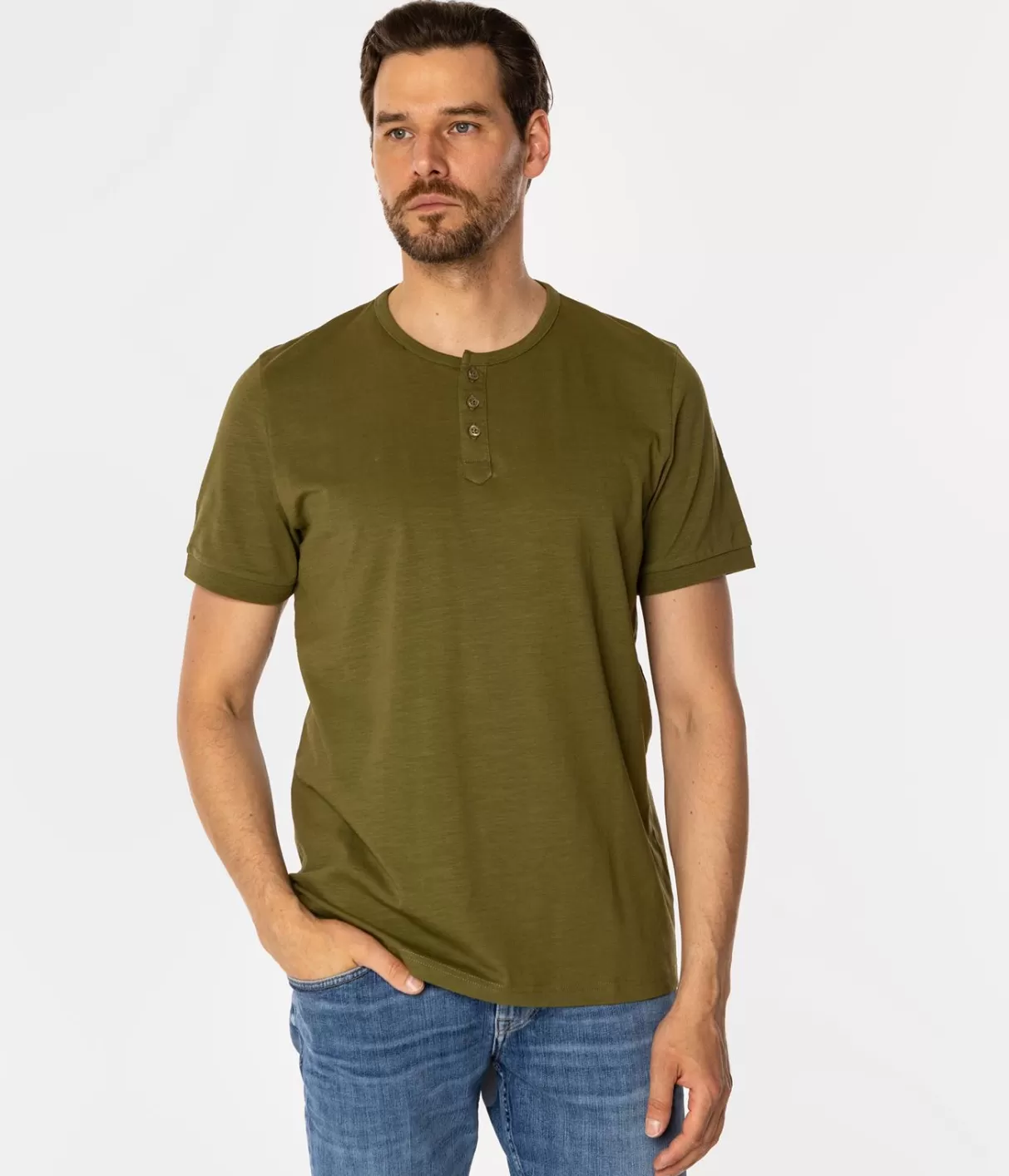 TSHIRT M HENLEY2 4587 SPHAGNUM-Lee Cooper Sale