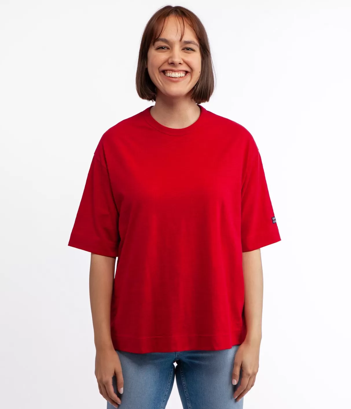 T-shirt oversize z lnem OMENA 8515 RED-Lee Cooper Online