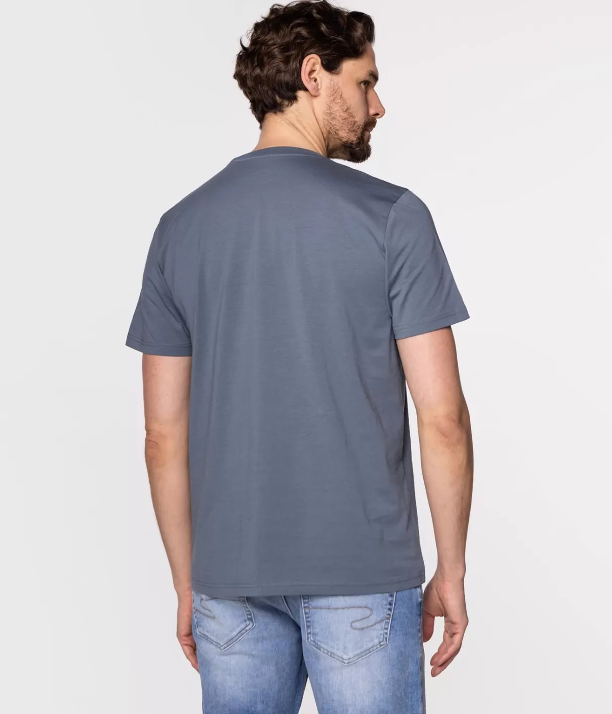 T-shirt z małym haftowanym logo OBUTCH 0875 STORMY WEATHER-Lee Cooper New